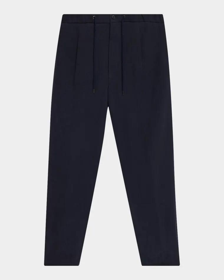Men's Single-Pleat Linen Canvas Trousers by GIORGIO ARMANI