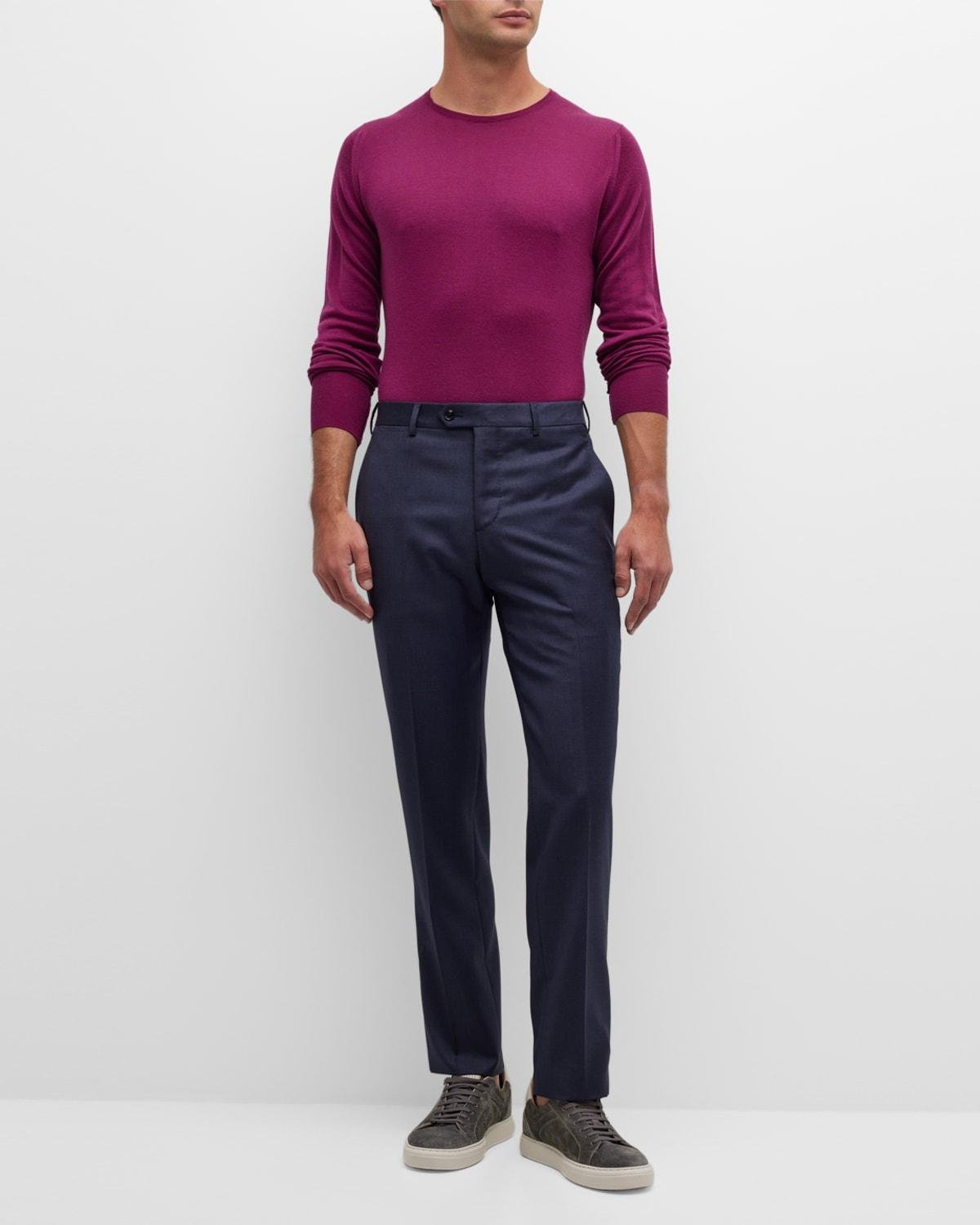 Men's Solid Wool Dress Pants by GIORGIO ARMANI
