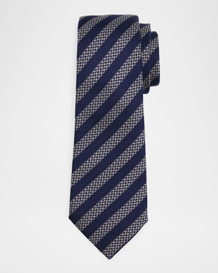 Men's Woven Diagonal Stripe Silk Tie by GIORGIO ARMANI