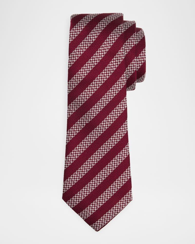 Men's Woven Stripe Silk Tie by GIORGIO ARMANI