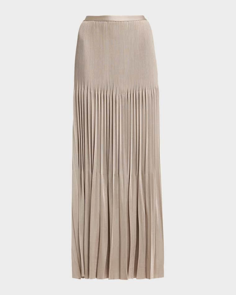 Pleated Knit Maxi Skirt by GIORGIO ARMANI