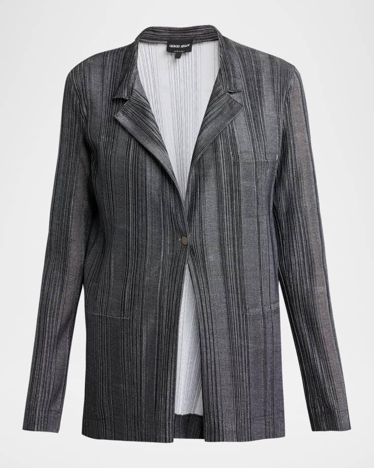 Plisse Jersey Jacket by GIORGIO ARMANI