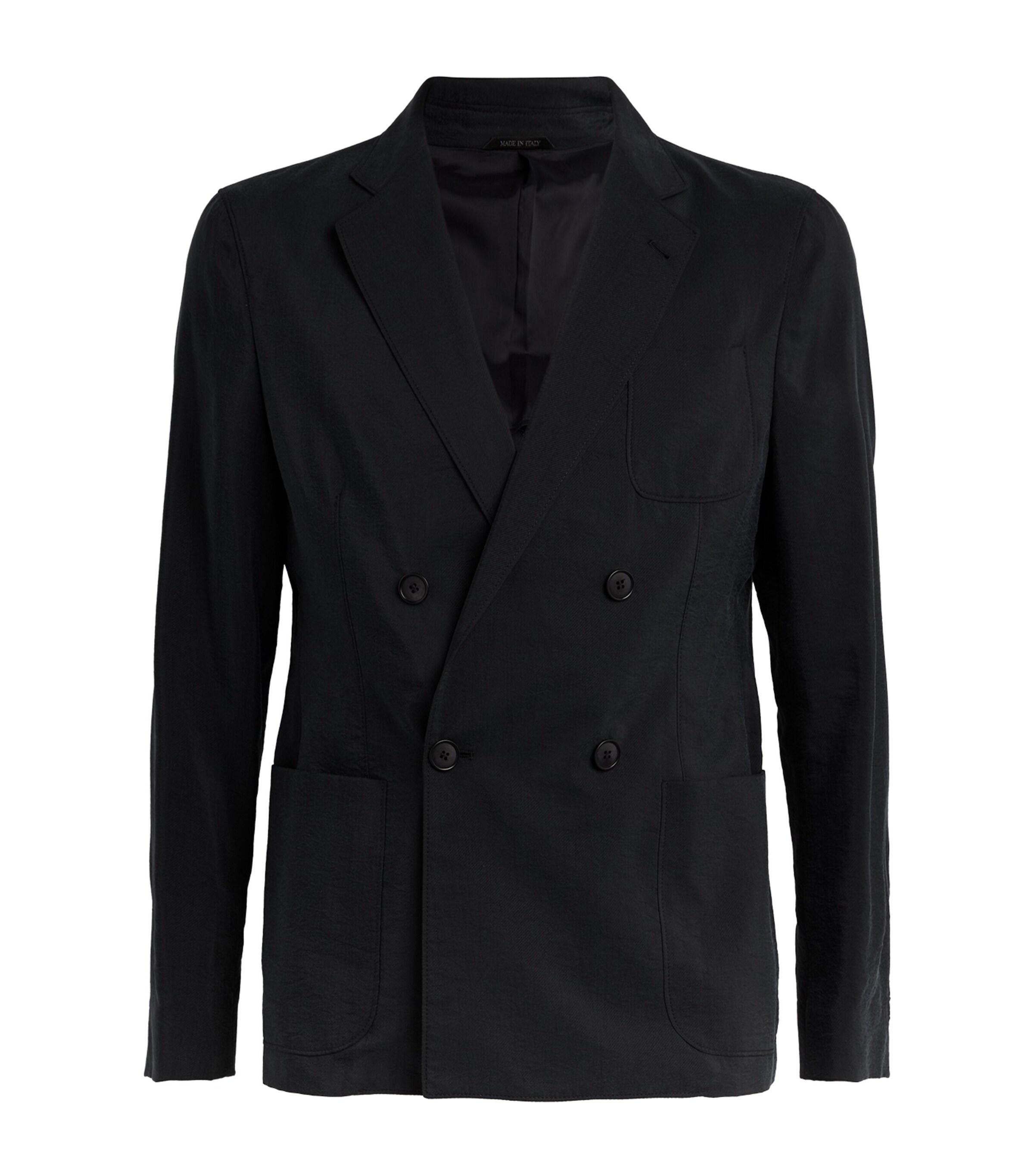 Silk-Blend Double-Breasted Blazer by GIORGIO ARMANI