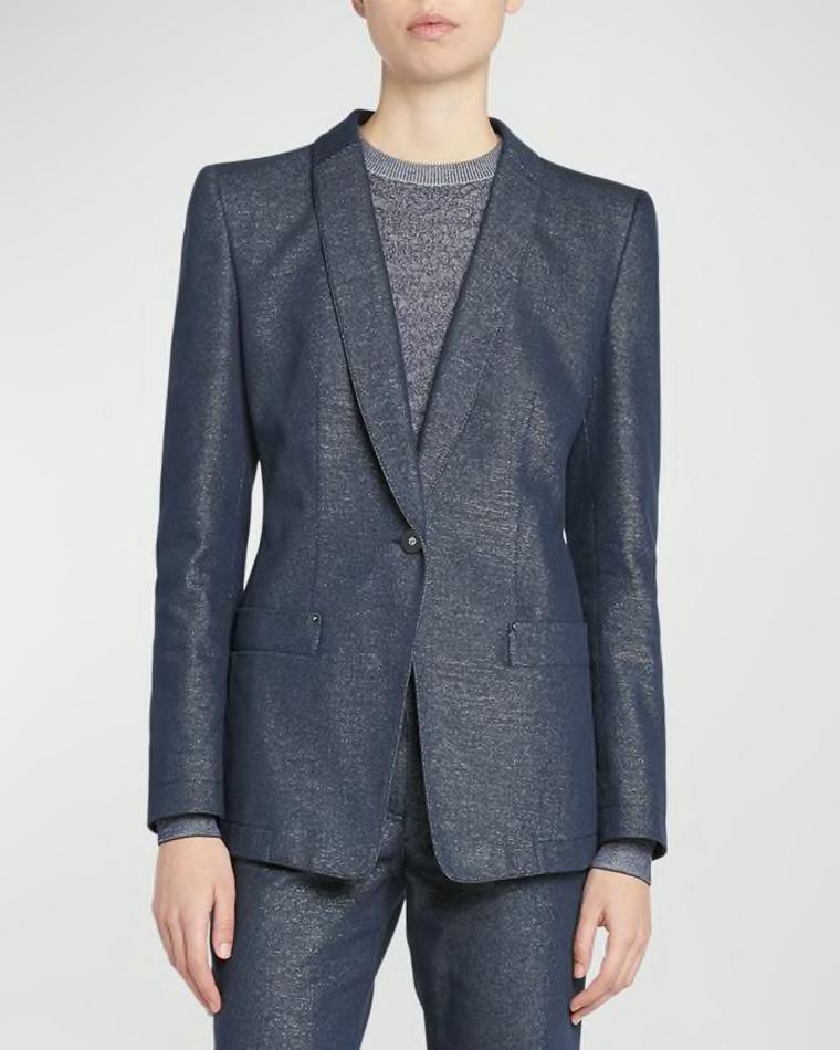 Single-Button Denim Blazer Jacket by GIORGIO ARMANI