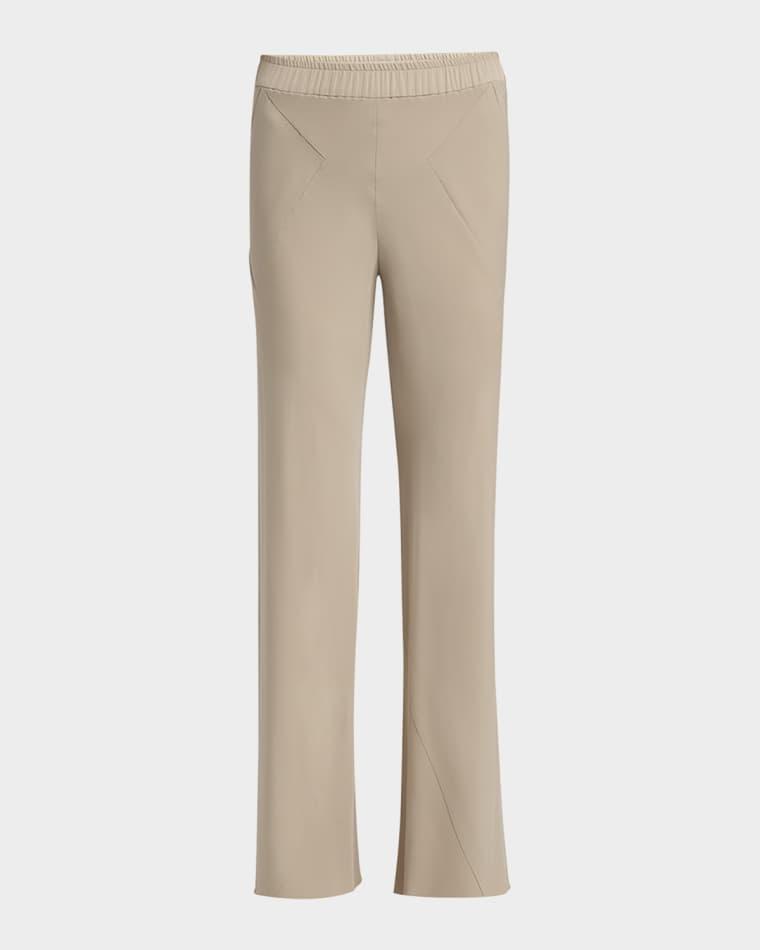 Triple Silk Georgette Flat Front Trousers by GIORGIO ARMANI