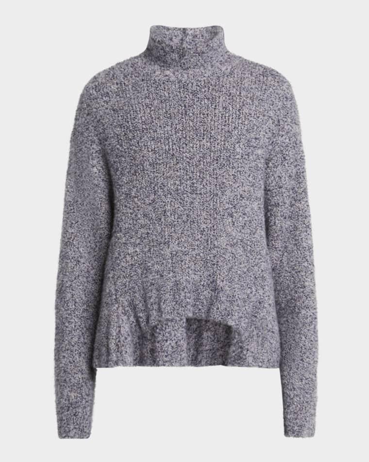 Turtleneck Cashmere-Silk Boucle Sweater by GIORGIO ARMANI