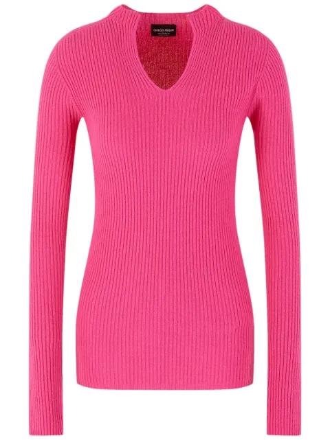 V-neck ribbed jumper by GIORGIO ARMANI