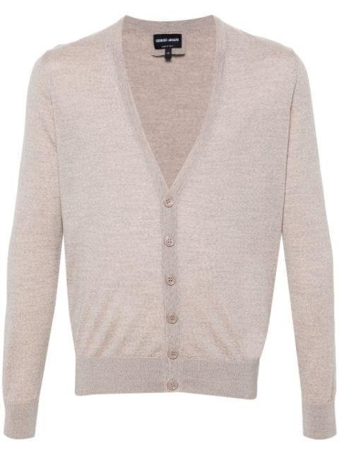 V-neck wool cardigan by GIORGIO ARMANI