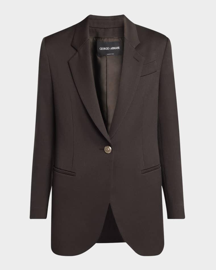 Virgin Wool Single-Breasted Blazer by GIORGIO ARMANI