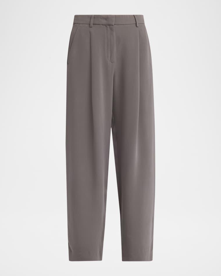 Washed Silk Pleated Trousers by GIORGIO ARMANI