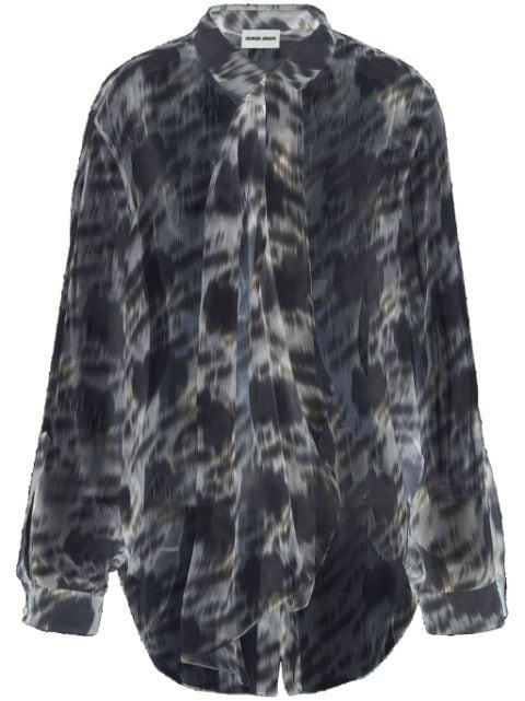 abstract-print silk shirt by GIORGIO ARMANI