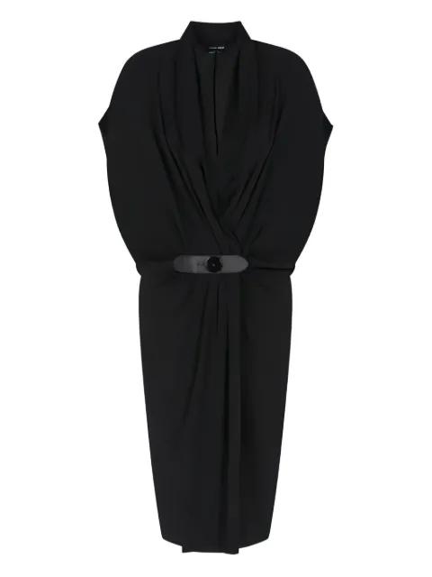 belted draped dress by GIORGIO ARMANI