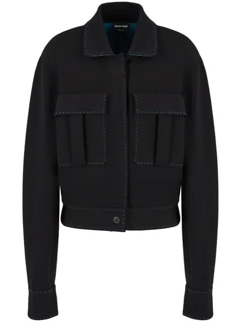 buttoned-up contrasting jacket by GIORGIO ARMANI