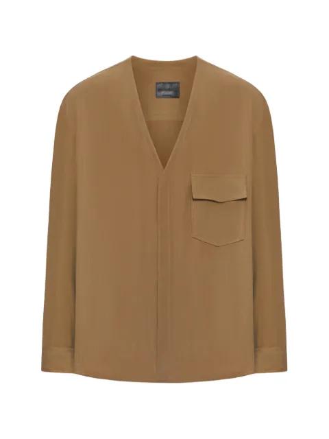 chest-pocket V-neck shirt by GIORGIO ARMANI