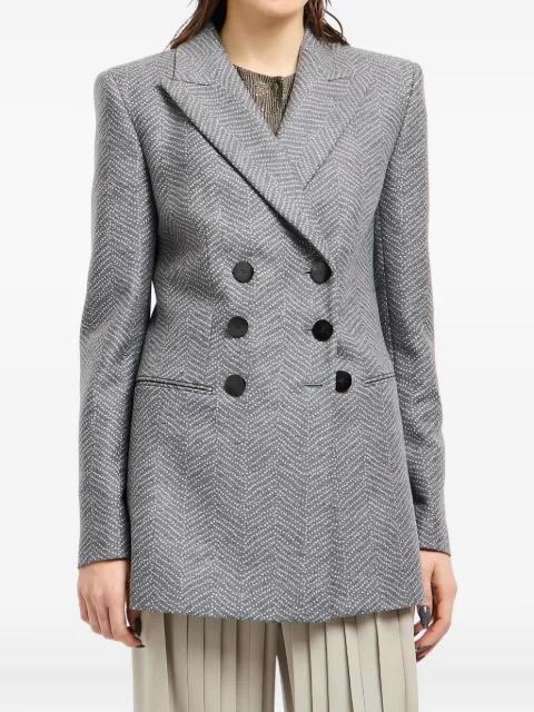 chevron-jacquard double-breasted blazer by GIORGIO ARMANI