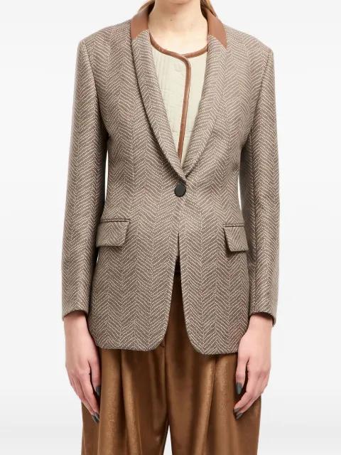 chevron-jacquard single-breasted blazer by GIORGIO ARMANI