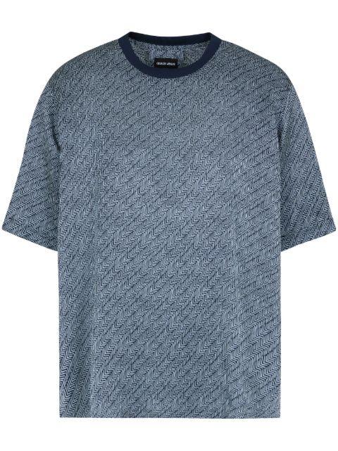 chevron-print silk T-shirt by GIORGIO ARMANI
