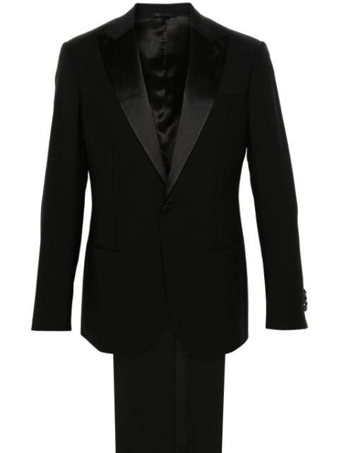 contrast wool single-breasted suit by GIORGIO ARMANI