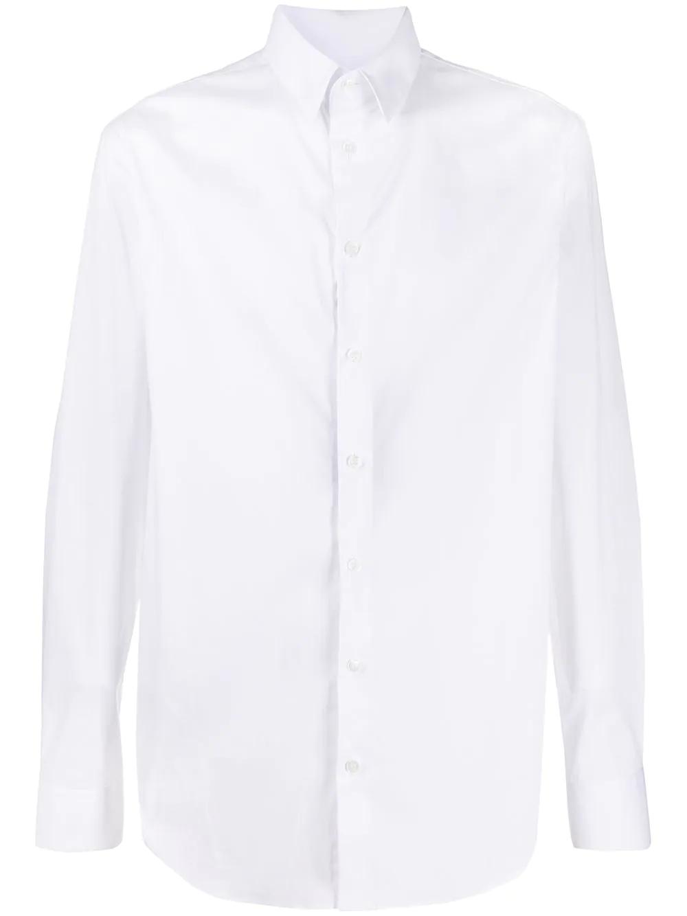curved hem longsleeved shirt by GIORGIO ARMANI