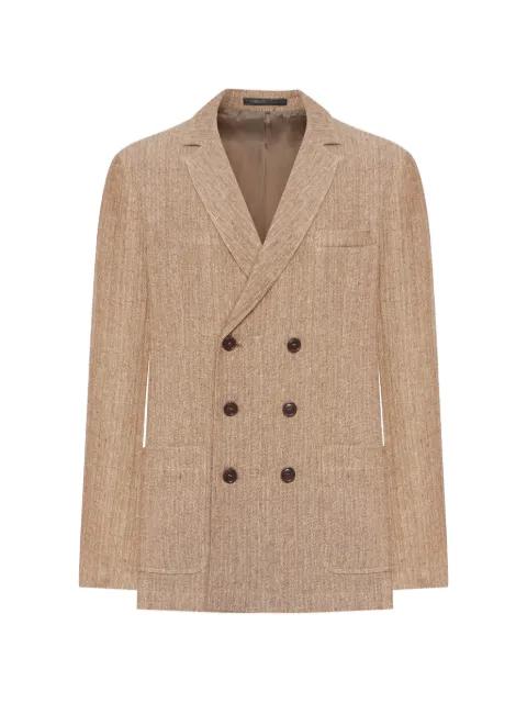 double-breasted linen jacket by GIORGIO ARMANI