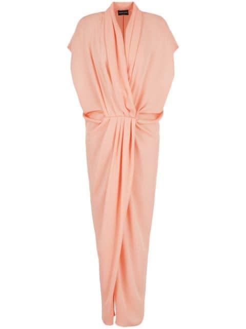 draped silk midi dress by GIORGIO ARMANI
