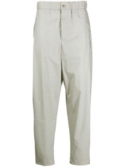 elasticated-waist cotton trousers by GIORGIO ARMANI