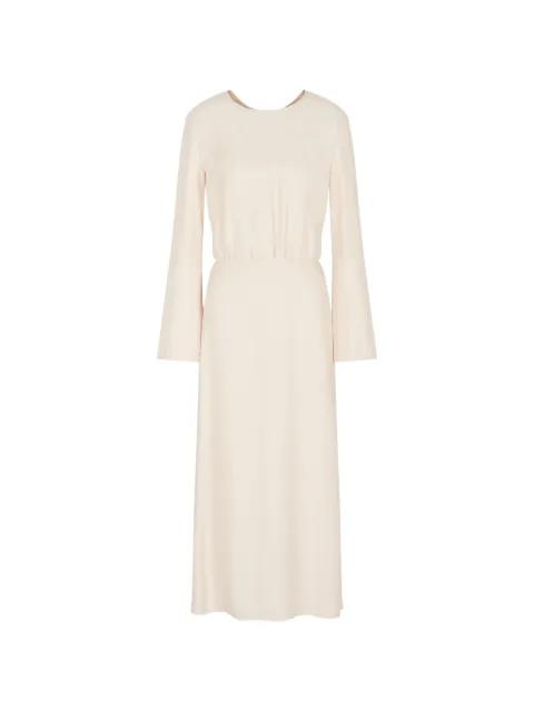 elasticated-waist flared-sleeve midi dress by GIORGIO ARMANI