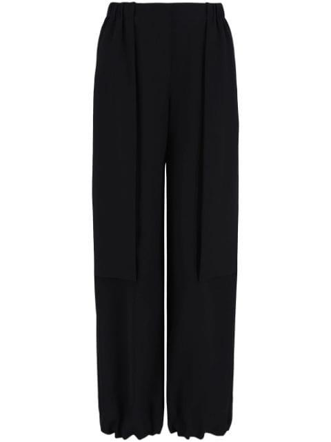 elasticated-waistband straight-leg trousers by GIORGIO ARMANI