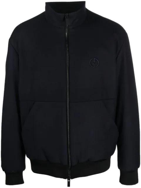 embroidered-logo zip-up jacket by GIORGIO ARMANI