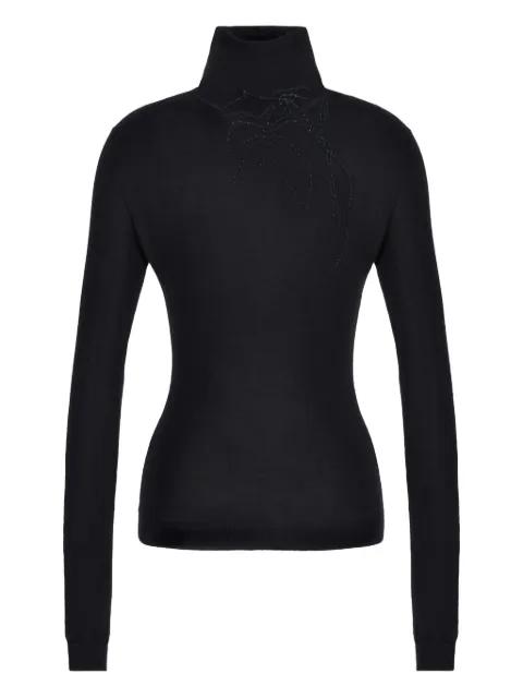 embroidered roll neck sweater by GIORGIO ARMANI