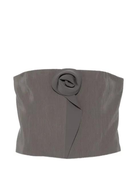 floral-appliqué strapless top by GIORGIO ARMANI
