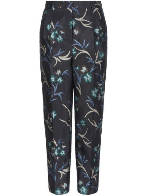 floral-print straight trousers by GIORGIO ARMANI