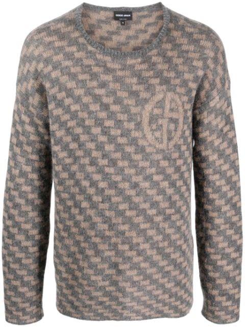 geometric-pattern intarsia-knit jumper by GIORGIO ARMANI