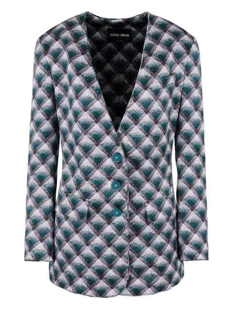 geometric-pattern single-breasted blazer by GIORGIO ARMANI