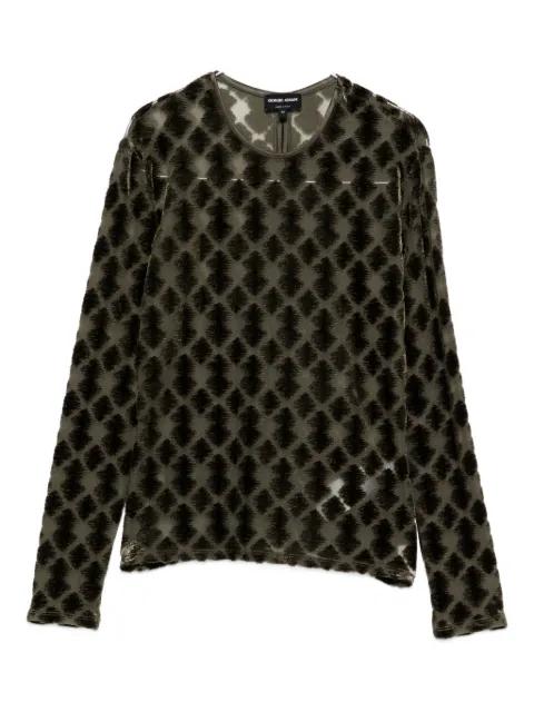 geometric-pattern velvet t-shirt by GIORGIO ARMANI