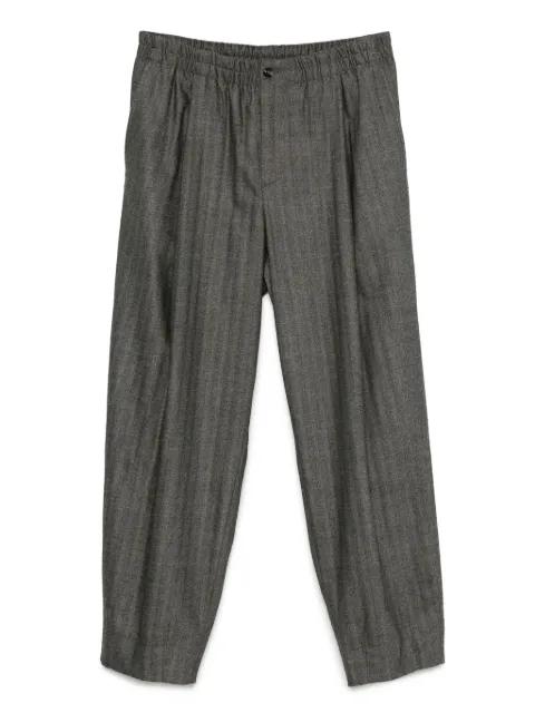 herringbone elasticated-waist trousers by GIORGIO ARMANI