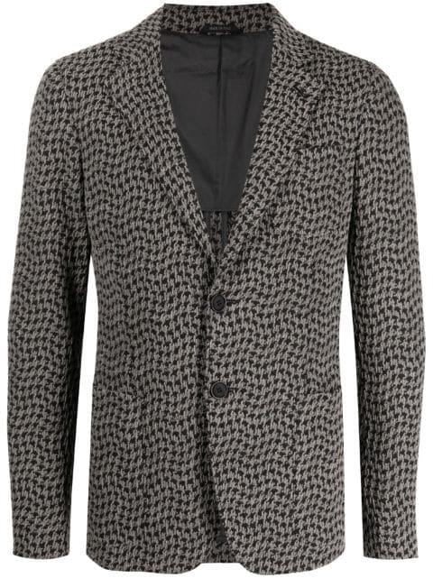 houndstooth-pattern single-breasted blazer by GIORGIO ARMANI