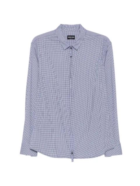 houndstooth-pattern zip-fastening shirt by GIORGIO ARMANI