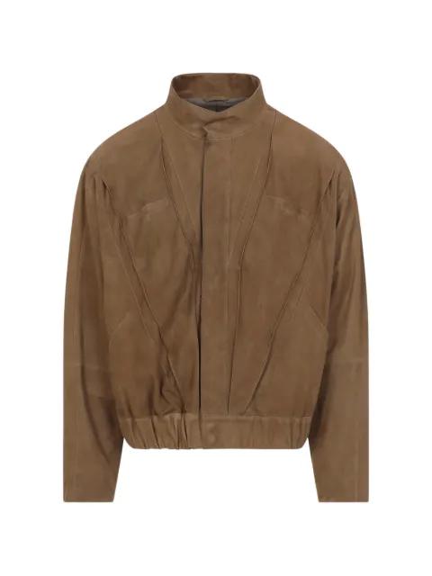 leather panelled jacket by GIORGIO ARMANI