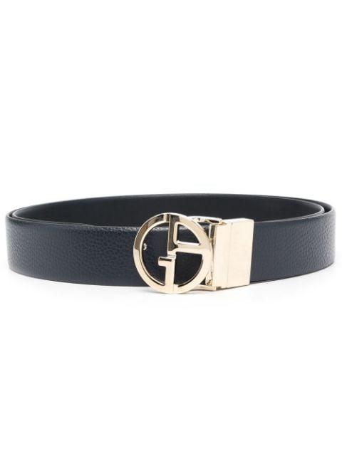 logo-buckle leather belt by GIORGIO ARMANI