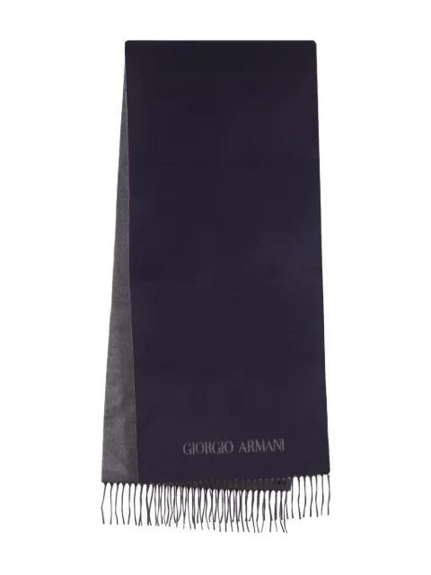 logo-detail fringed scarf by GIORGIO ARMANI