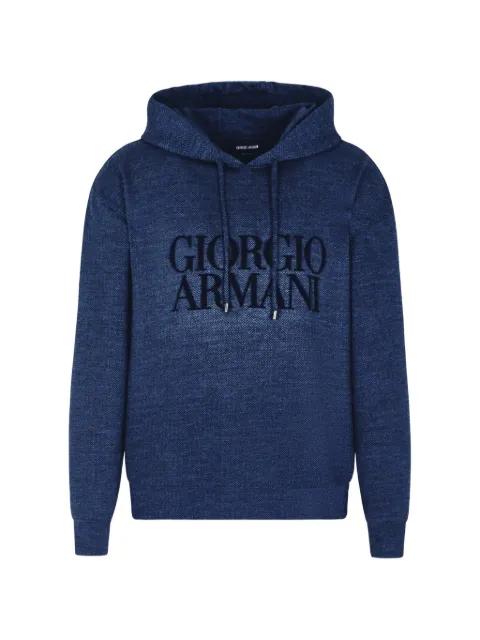 logo drawstring hoodie by GIORGIO ARMANI