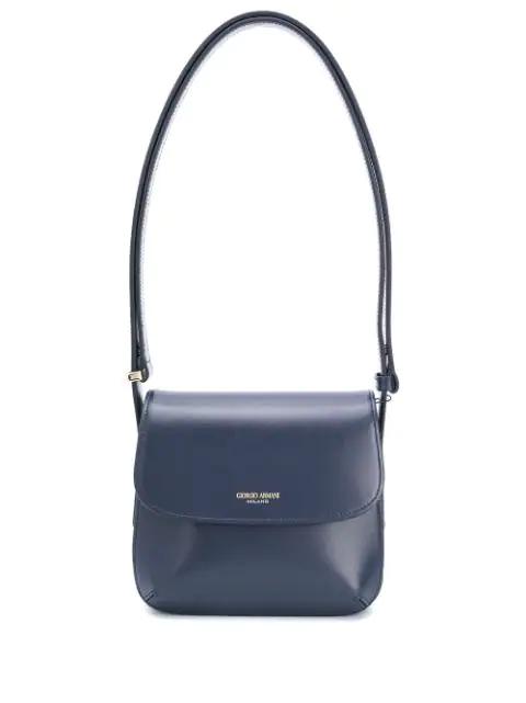 logo-embossed leather shoulder bag by GIORGIO ARMANI