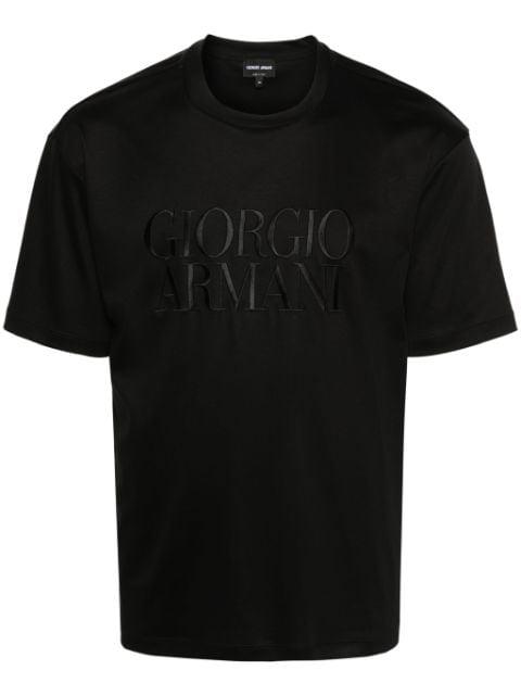 logo-embroidered cotton T-shirt by GIORGIO ARMANI