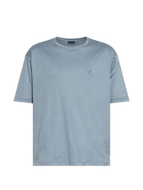 logo-embroidered cotton T-shirt by GIORGIO ARMANI