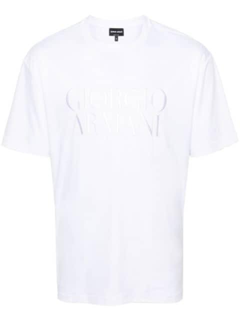 logo-embroidered cotton T-shirt by GIORGIO ARMANI