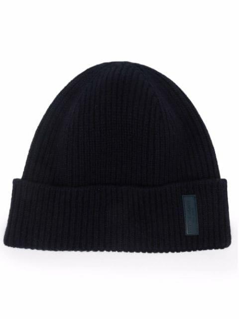 logo-patch cashmere-knit beanie by GIORGIO ARMANI