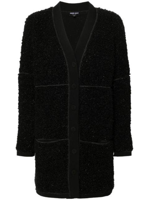 long bouclé cardi-coat by GIORGIO ARMANI