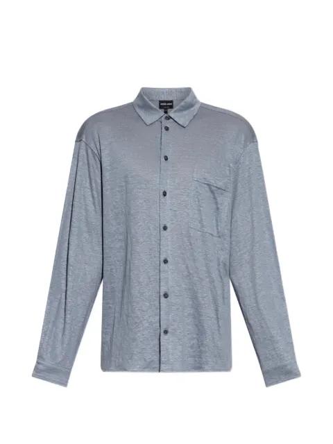 long-sleeved linen shirt by GIORGIO ARMANI