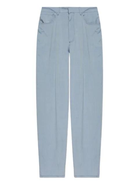 pleated denim-effect silk trousers by GIORGIO ARMANI